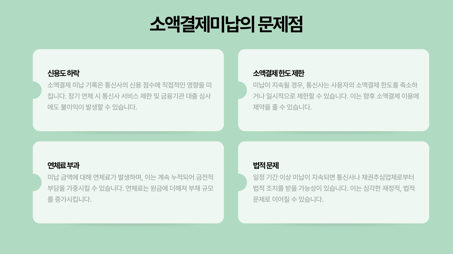 소액결제미납의 문제점